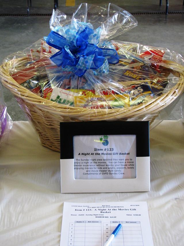 Sunday Night Crew put together a movie basket for the Silent Auction that was filled with tickets, candy and snacks for a night at the Theatre.